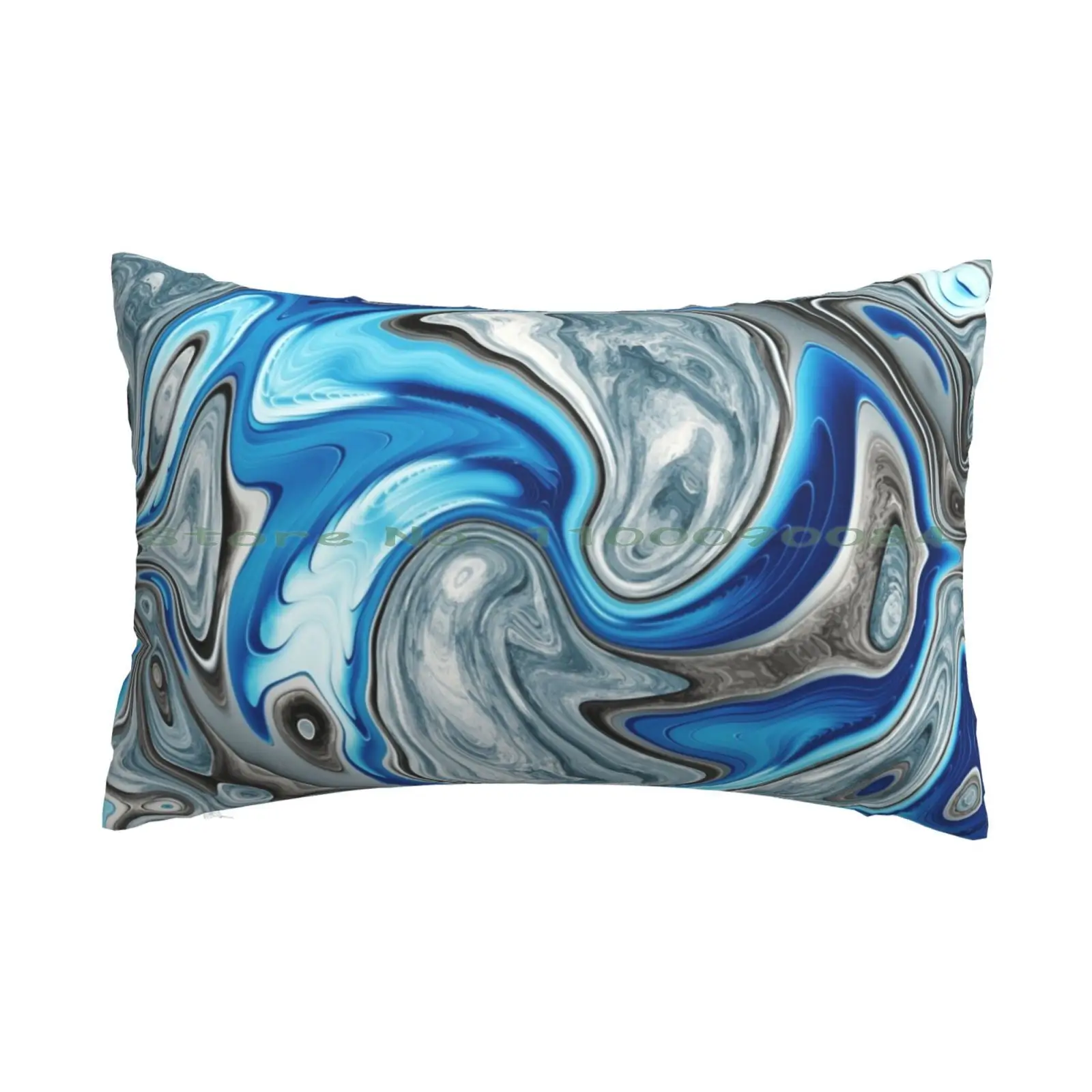 Blue And Grey Blend Pillow Case 20x30 50*75 Sofa Bedroom Blue Grey Pattern Gray Blend Distorted Abstract Contemporary Chaos