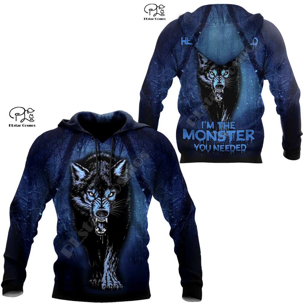 PLstar Cosmos NewFashion Animal Scary Wolf Tattoo Camo Funny Streetwear Tracksuit 3DPrint Men/Women Pullover Harajuku Hoodies 14