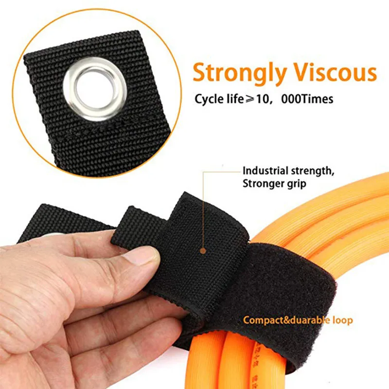 Reusable Self-Adhesive Buckle  Heavy Duty Extension Cord Holder Organizer Hook Loop Storage Strap for House Basement RV Garage