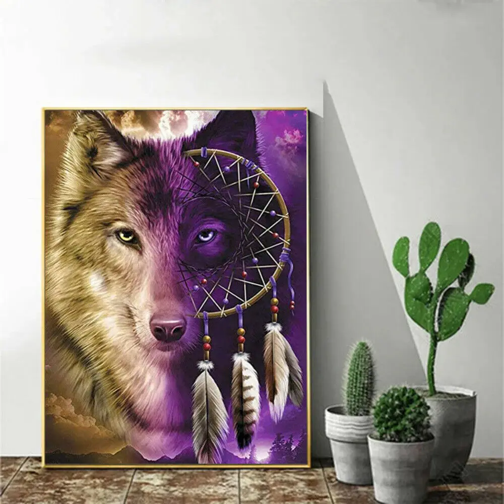 

Wolf Dream Catcher DIY 5D Diamond Painting Art Mosaic Kits Diamond Painting Crystal Handicraft Wall Arts for Home Wall Decor