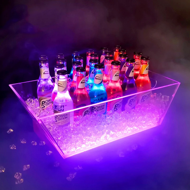 Lot De 4 Seaux à Glaçons 4L Transparents Avec Poignées - Idéal Bière, Vin, Champagne - Parfait Bar, Fête, Camping, Restaurant