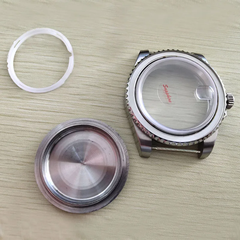 40mm Stainless Steel Watch Case SUB Watch Accessories for Pearl 2813/3804 Movement Plastic Inner Cover