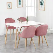 4 Velvet and Metal Dining Chairs #2