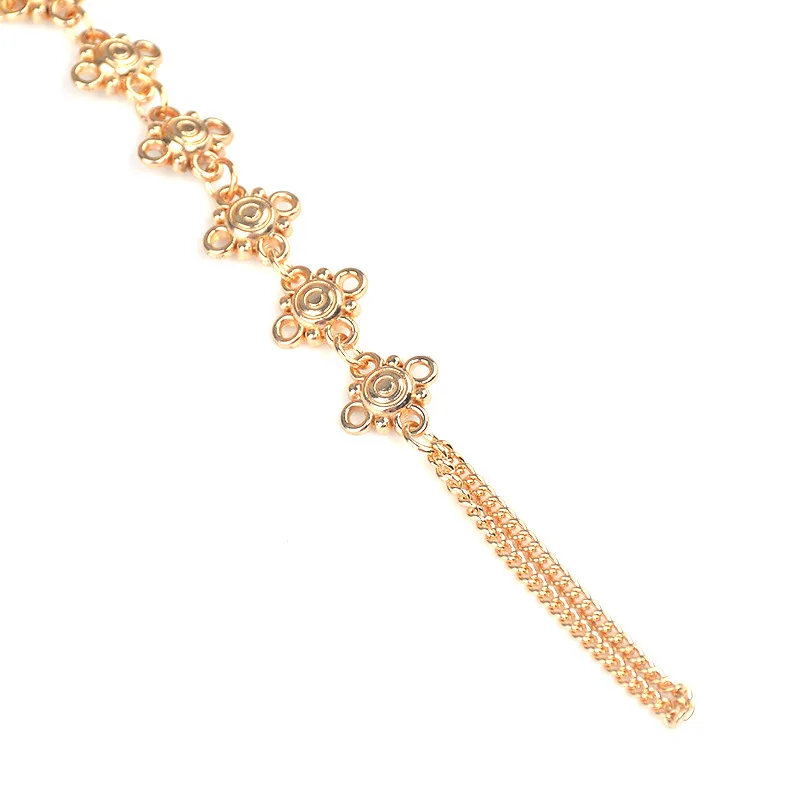 Retro Fashion Gold Silver color Coin Pendant Tassel Toe Ring Anklets Summer Beach Barefoot Sandals Chain Foot Jewelry For Women