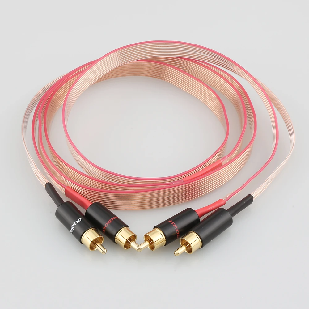 

Audiocrast FC10C Red Dawn OCC Copper Signal RCA Cable With Gold Plated RCA Plug Interconnect Cable