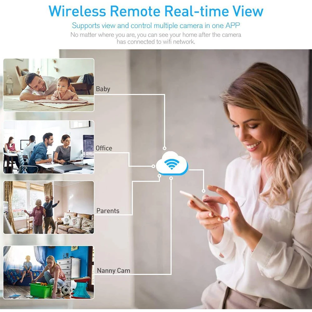 Mini cámara WiFi HD 1080P Grabadora de video digital Home Safe Time Mini cámara Módulo portátil Detección de movimiento Control remoto Micrófono