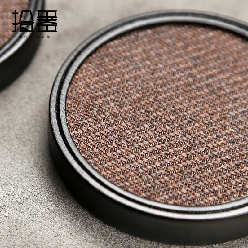Japanese Burnt Tongmu Coaster Rattan Tea Cup Holder Pot Holder Pot Insulation Placemat Kung Fu Tea Set Tea Ceremony Accessories
