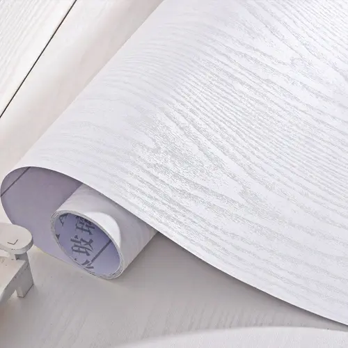 Desktop Stickers White Wood Grain Table Wallpaper Self-Adhesive Waterproof Oil-Proof Desk Wardrobe Furniture PVC Renovation Film - Image 3