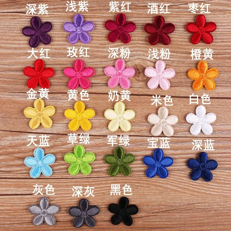 Small Sun Flower Embroidery Patches for Clothing Iron on Kids Clothes Decoration Appliques Stripes Badge Cloth Hole Repair DIY