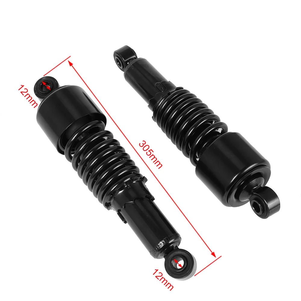 Black 267mm Rear Shock Absorbers Motorcycle Adjustable Suspension Shocks Spring for Harley Sportster 883 1200 Touring Road King