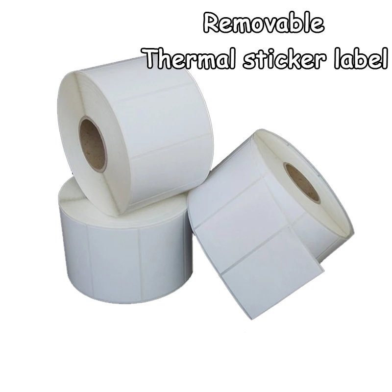 Removable Thermal Label Sticker Without Leaving Glue Synthetic Tear-proof  Waterproof Self-Adhesive Paper Width 30-100MM