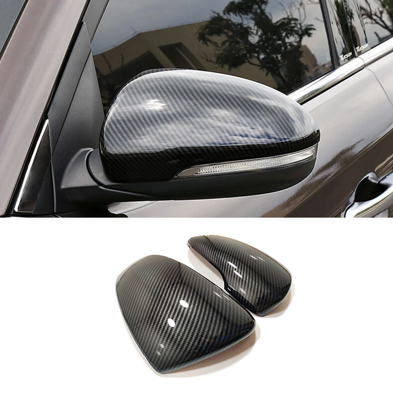 

ABS Carbon fibre For Hyundai Tucson 2015-2019 accessories Car Rearview Mirror Frame Exterior Sticker Cover Trim Car Styling 2pcs