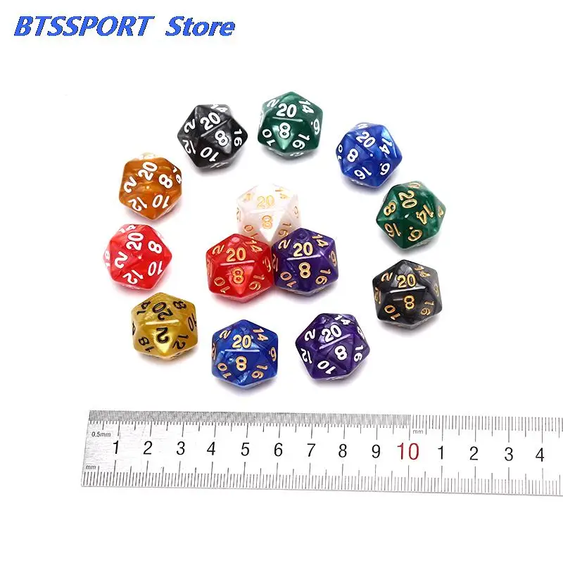 New 1PC Durable Pearlized D20 Dice Acrylic 20 Sided Dice For Board Game