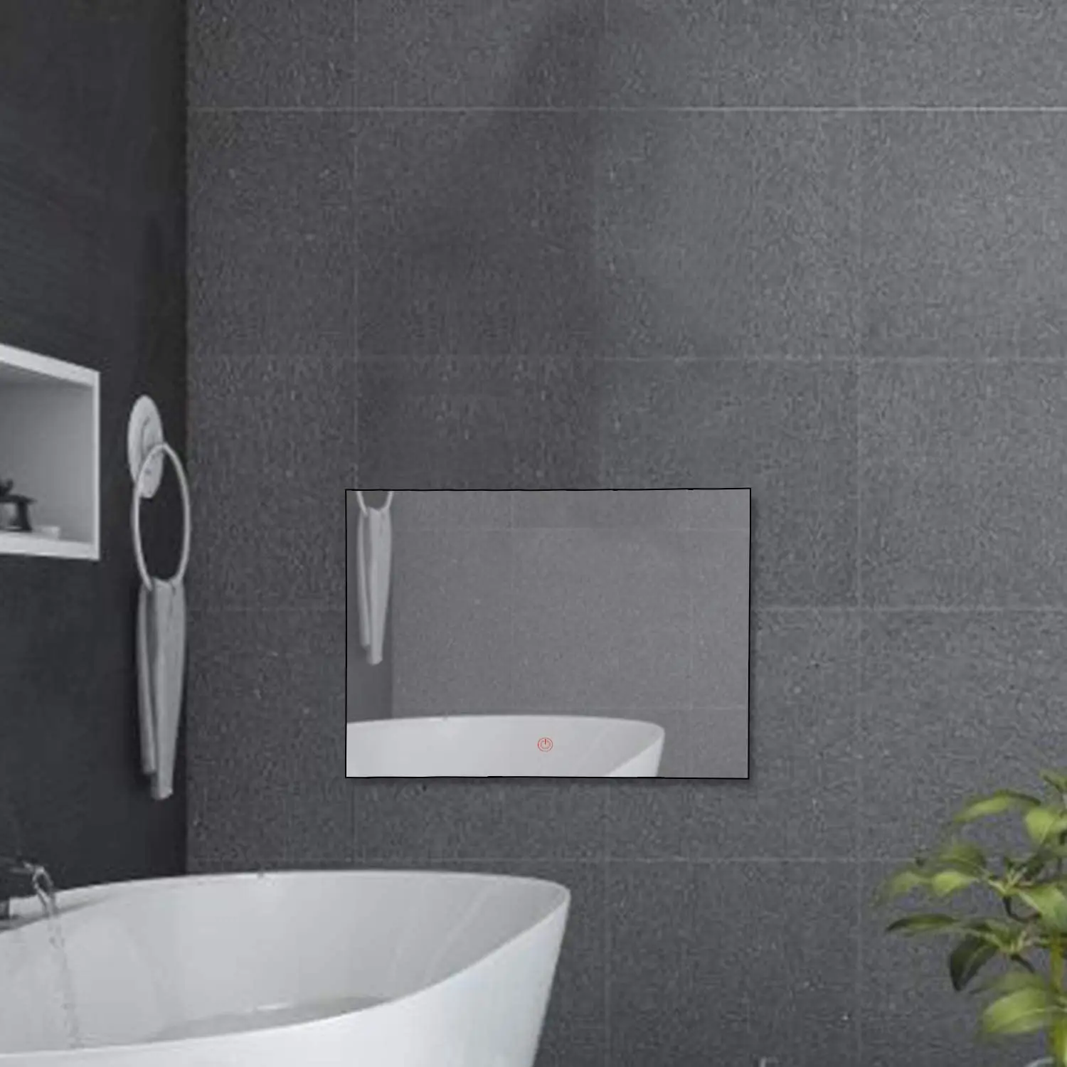 ¡Nuevo! Haocrown TV con espejo y pantalla táctil de 19 pulgadas para baño, televisión inteligente Android resistente al agua IP66, Wi-Fi ATSC incorporado