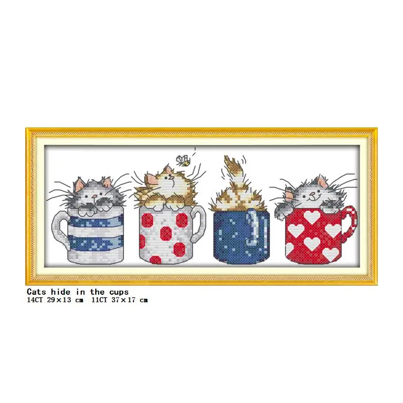 DIY cartoon series pattern printing cross stitch kit DMC 11CT 14CT counting canvas printing craft set Christmas embroidery decor