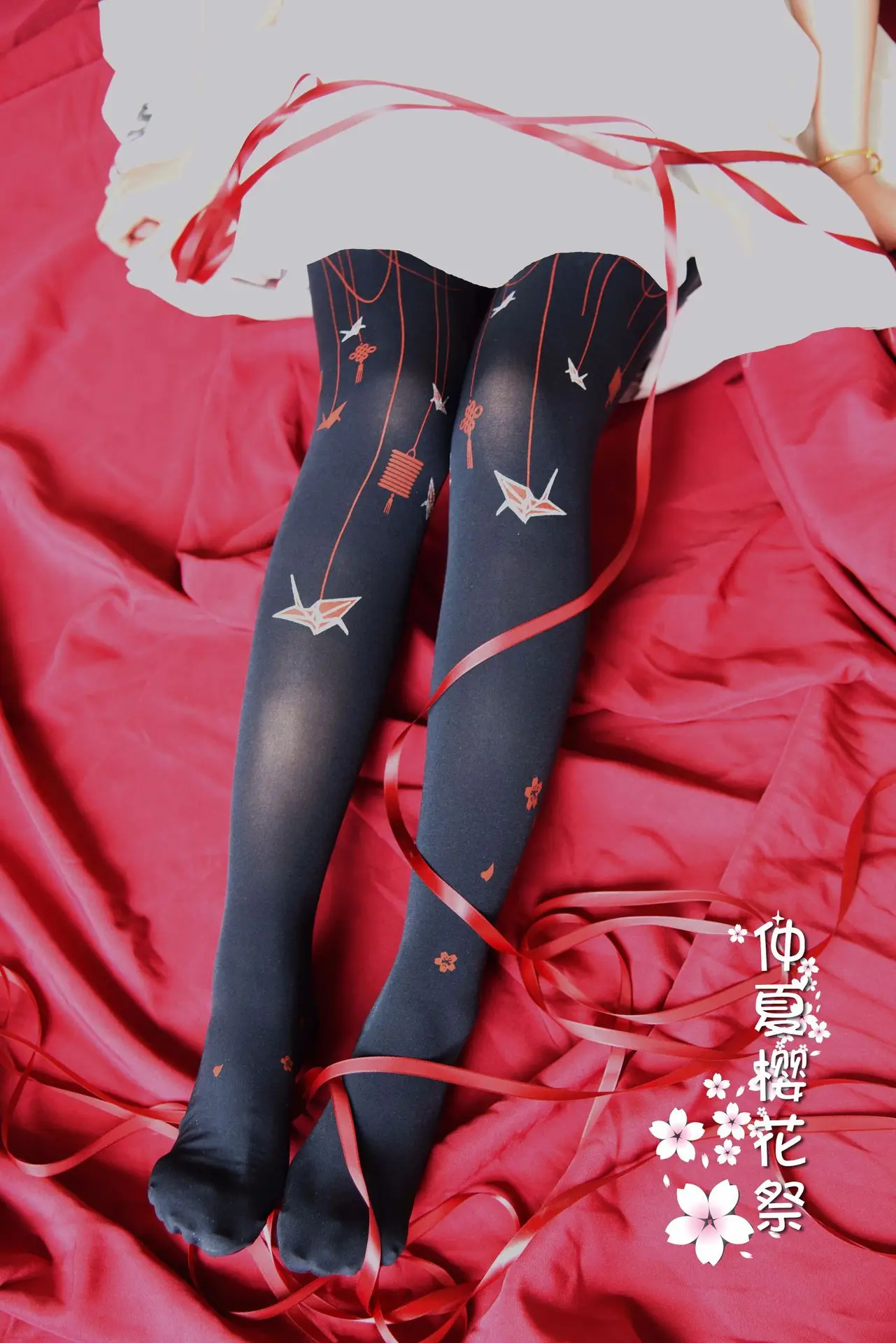 Midsummer Paper Cranes Patterned Lolita Pantyhose Cute Tights 80d Velvet Material Soft Wearing For Girls 2021