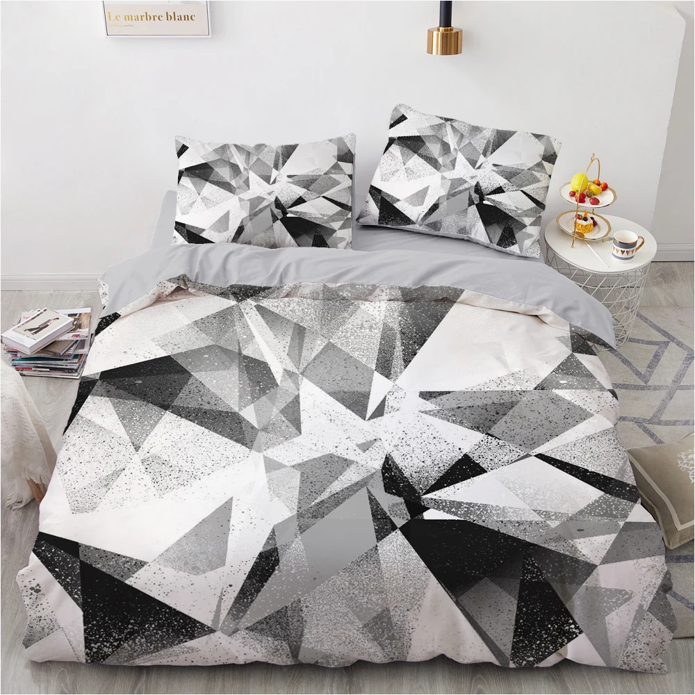 3D Bedding Set Blanket/Comforter/duvet Cover Pillowcases Luxury Bed Linens Bed Set Queen King Double Size Ink Black