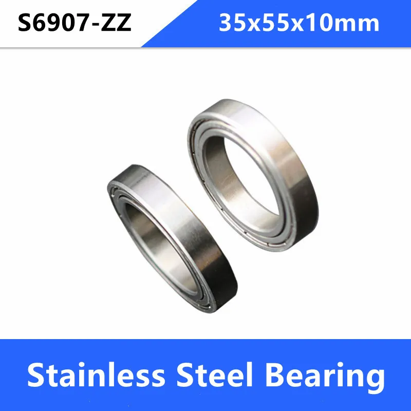 

4pcs/lot ABEC-5 S6907ZZ S6907 ZZ bearings 35x55x10 mm Stainless Steel Deep Groove Ball Bearing shielded 35*55*10mm 6907 6907ZZ