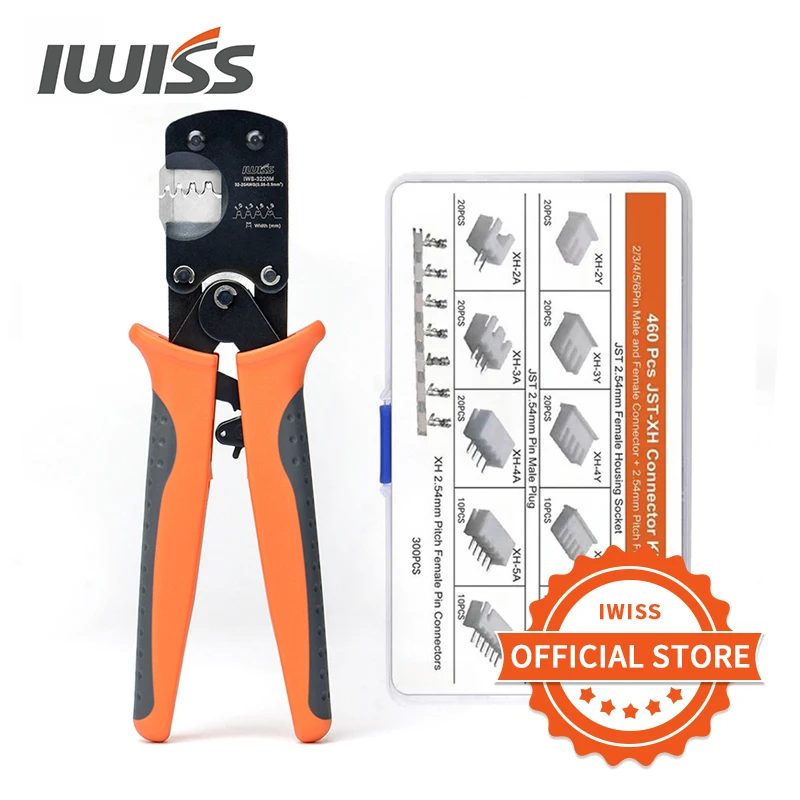 IWISS IWS-3220 460PCS Pinze di Piegatura Mini Crimpatrici strumenti per JST DuPont Terminale Narrow-Connettore a passo Spilli 0.08-0.5mm ²AWG 32-20