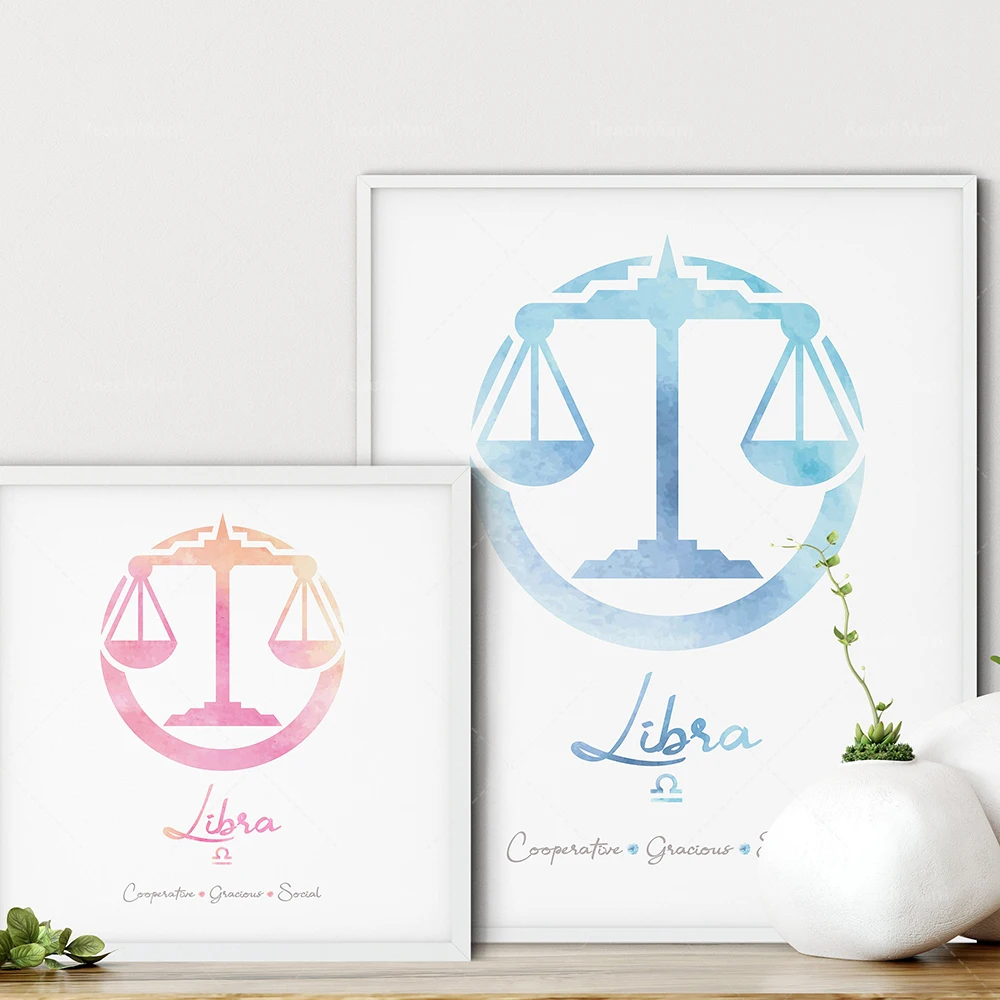 Libra Wall Art, Printable Libra Gift, Astrology Print, Nursery Art, Zodiac Sign Print, Libra Symbol Art