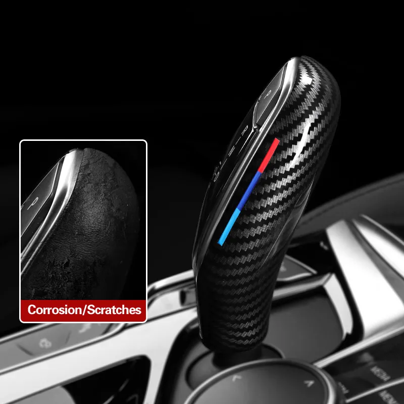 For Left Hand Driving ABS Black Red Center Console Gear Shift Knob Trim Cover For BMW G30 G31 G01 G02 G32 5 Series X3 X4 6gt