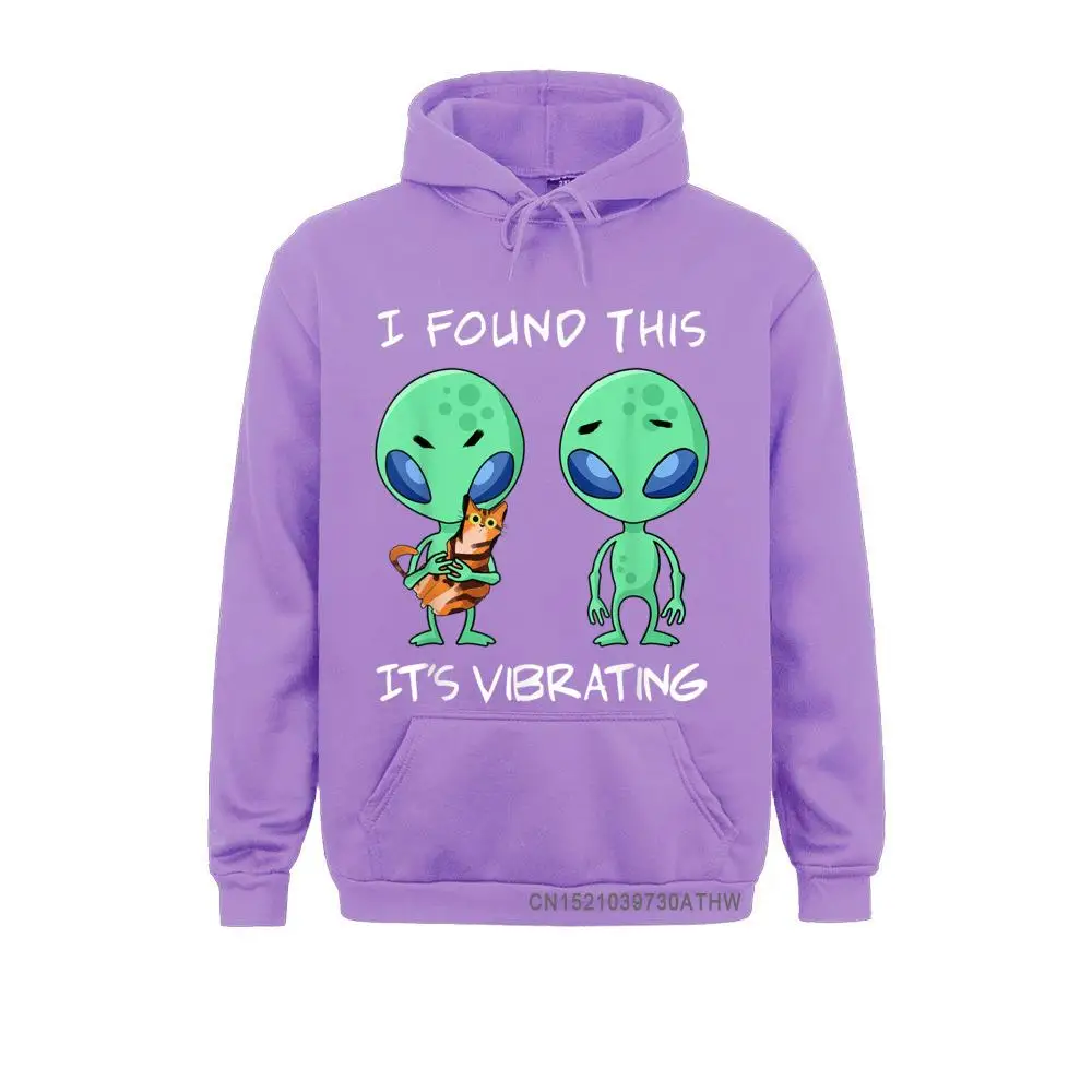 Fitted I Found This Its Vibrating Funny Alien And Cat Hooded Tops Men Sweatshirts Mens Hoodies Long Sleeve Clothes