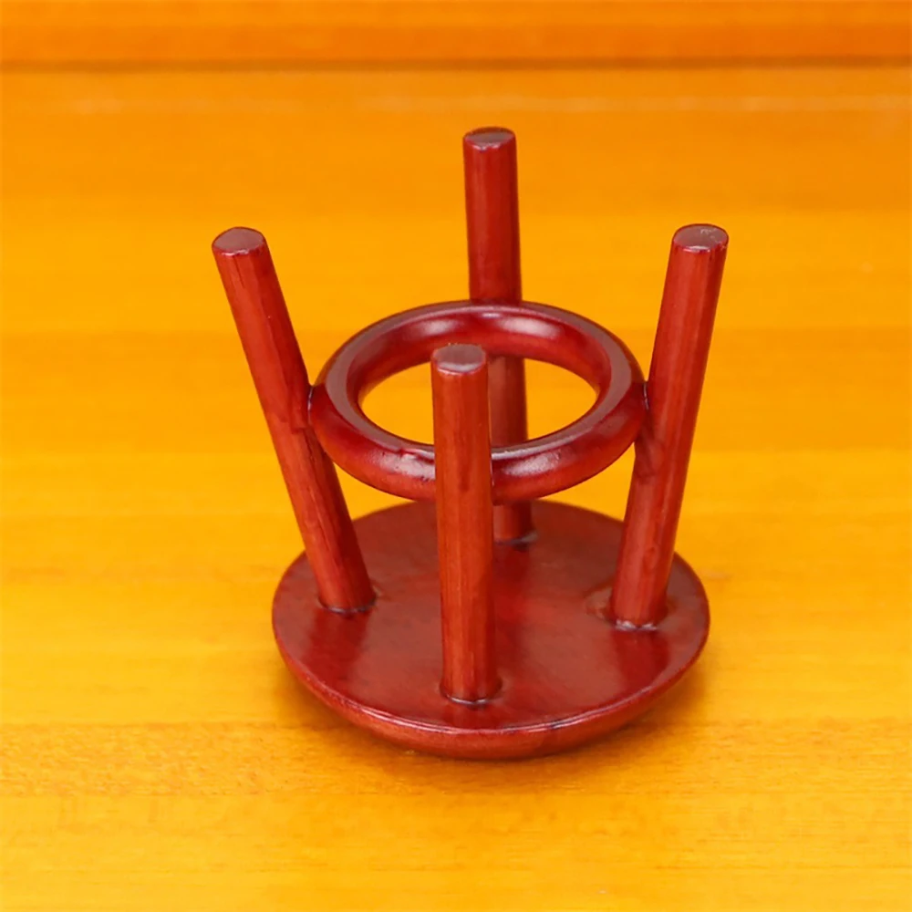 1Pcs 1/12 Dollhouse Miniature Accessories Mini Wooden Round Stool Simulation Chair Furniture Model Toy for Doll House Decoration