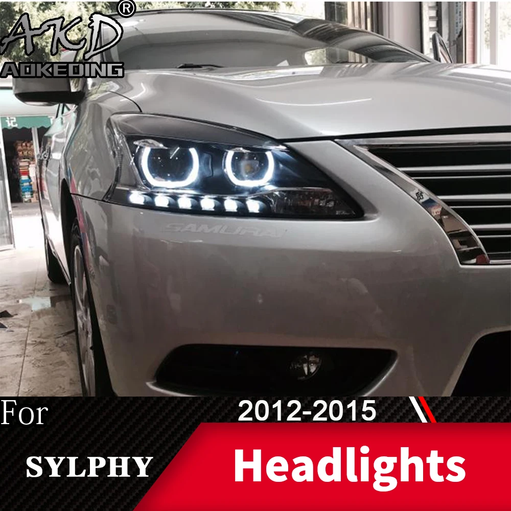 

AKD Head Lamp For Nissan Sylphy Sentra 2012-2015 DRL H7 LED Bi Xenon Bulb Assembly Upgrade Dynamic Signal Auto Accessories