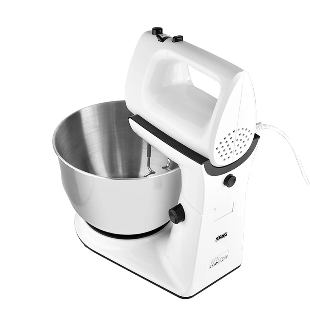 Procesador de alimentos de acero inoxidable, batidor de huevos y crema, mezclador de masa de pasteles, máquina de hacer pan, 4L, 300W, 5 velocidades