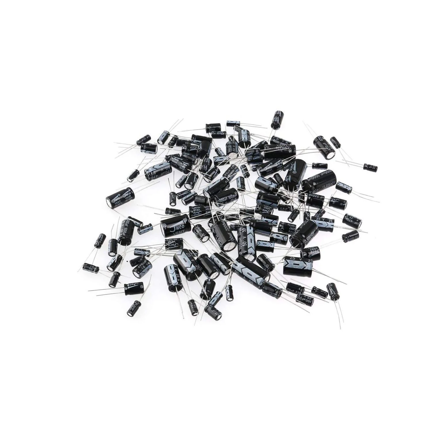 Set of 120pcs 12 Values 0.22UF-470UF Aluminum Electrolytic Capacitor Assortment Kit Set Pack for Arduino