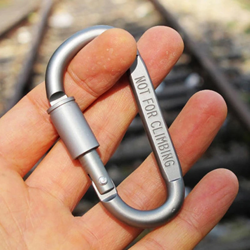 Outdoor Survival D-ring Locking Alloy Aluminum Screw Lock Hanging Hook Buckle Karabiner Mountaineering Camping Equipment