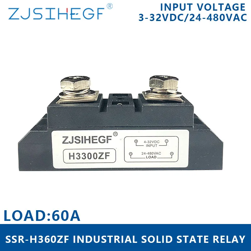 

LED SSR-H360ZF Single Phase Solid State Relay load Current 60A Industrial SSR With 4000V For PLC