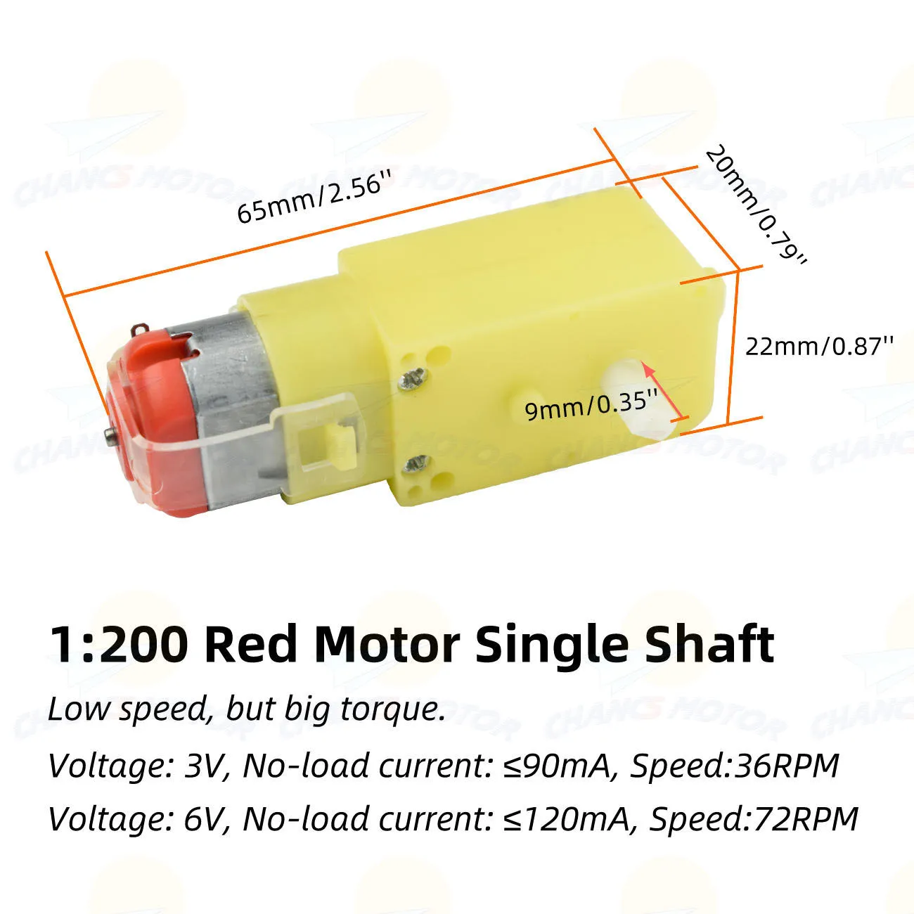 CHANCS Hobby Motor DC Motor Gear 1:200 3V 36RPM 6V 72RPM Gear Motor For Diy Kit Wheels Drive for Robotic Vehicle DIY Beginners