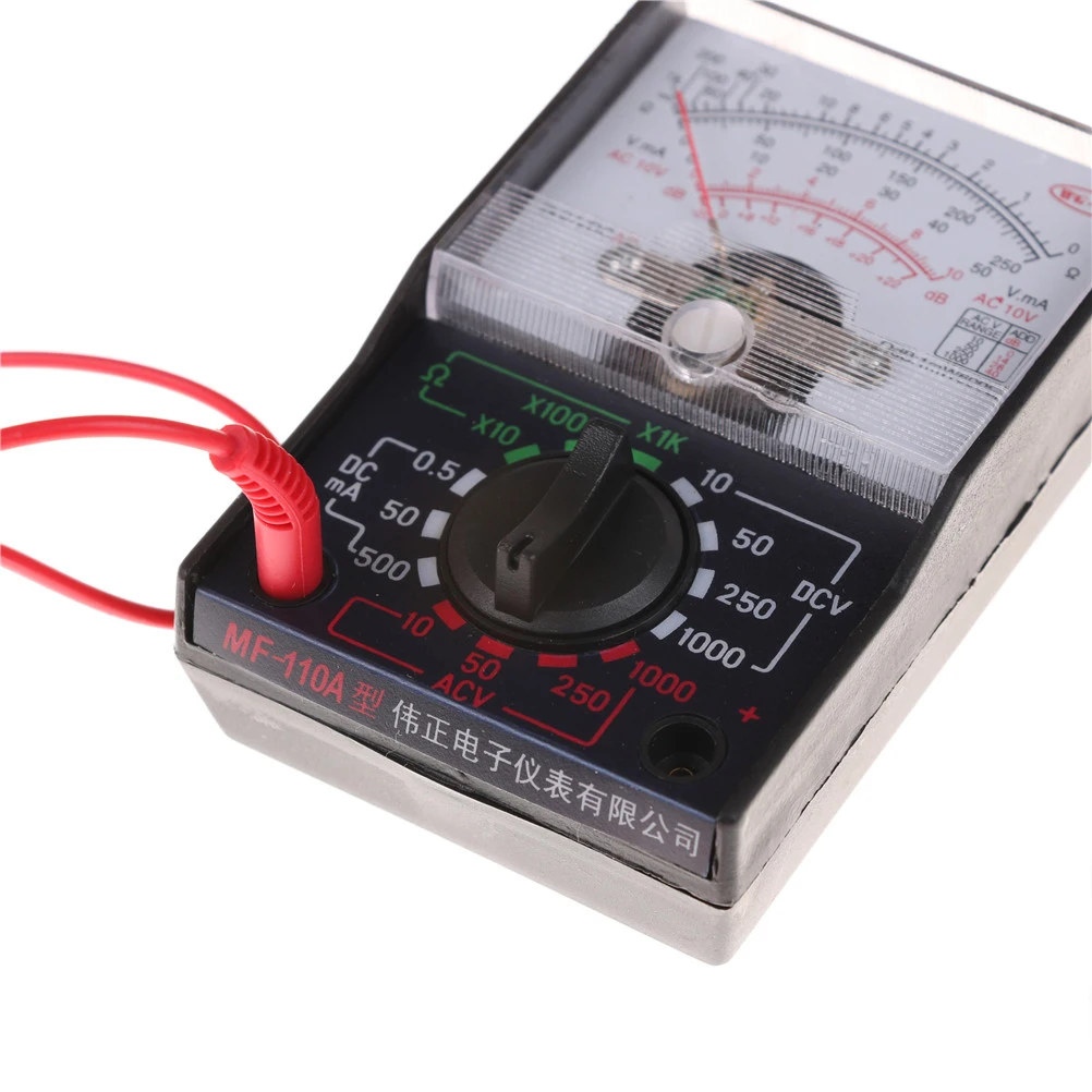 MF-110A Electric Analog Multimeter Multitester Portable Voltmeter Ammeter AC / DC Voltage Current OHM Multi Meter Tester 1PCS