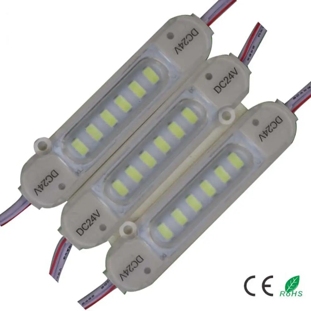 Imagem -02 - Módulo de Luz Traseira Led Impermeável Luz de Moldagem por Injeção Branco Vermelho Verde Azul 5730 12v 24v 20 Pcs