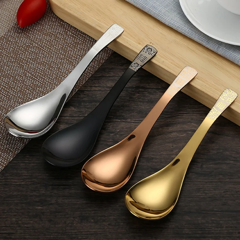 Stainless Steel Coffee Spoon Salad Dessert Serving SpoonTea Coffee Mixing Stirring Spoon Creative Kitchen Teaspoons Dinnerware