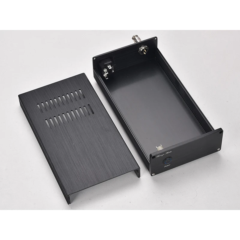 DIY All Aluminum Power Amplifier Chassis Fever Audio Hard Disk Box NAS Router Linear Stabilized Power Supply Shell 131*55*249MM