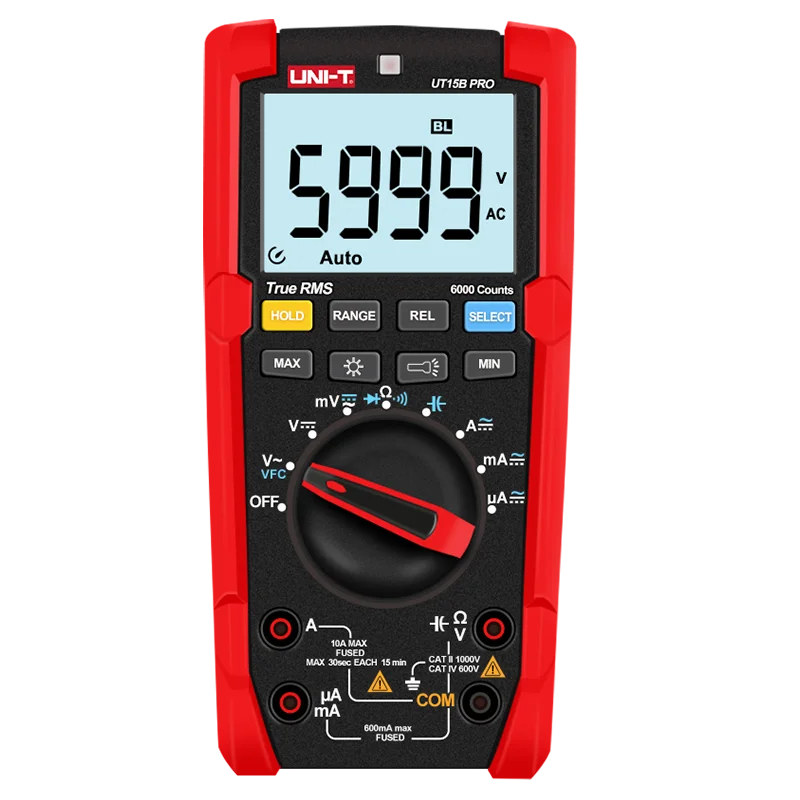 UNI-T UT15B UT17B UT18B Pro 1000V Digital True RMS Multimeter Handheld  AC DC Voltage Tester Frequency Capacitance  Meter