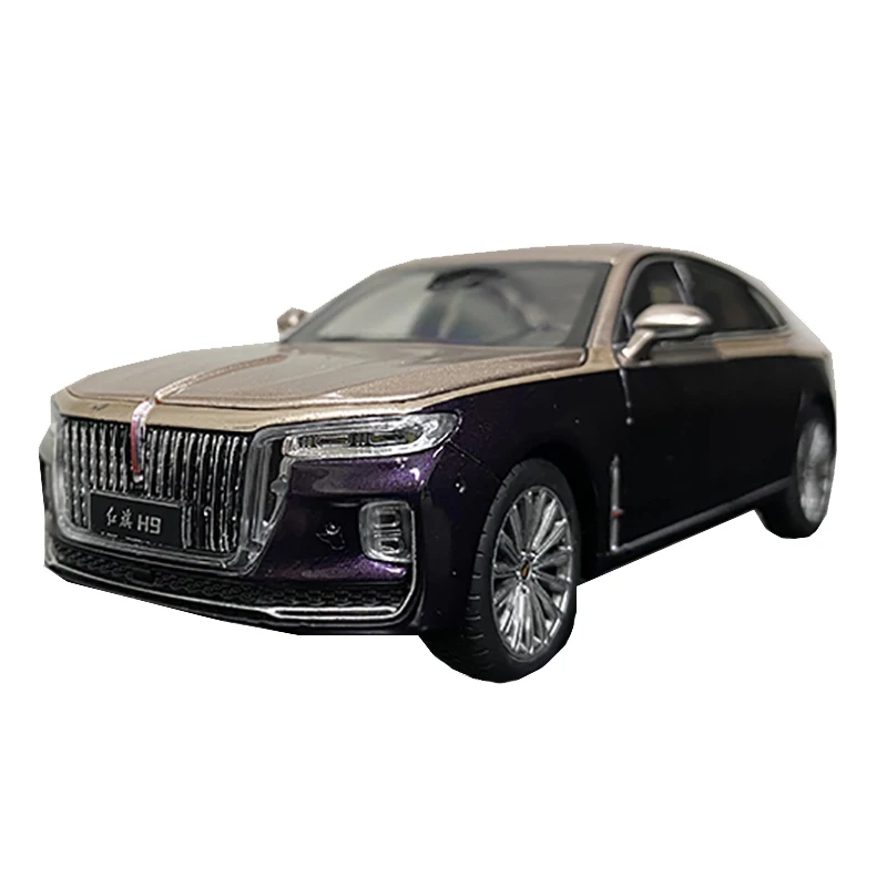 1:32 sound and light pull back Hongqi H9 car model car fine version children\'s toy Hongqi h9 car model