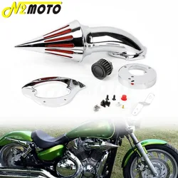 Aluminum Chrome Motorcycle Washable Spike Air Cleaner Intake Air Filter Kits For Honda VTX 1300 VTX1300 All Years