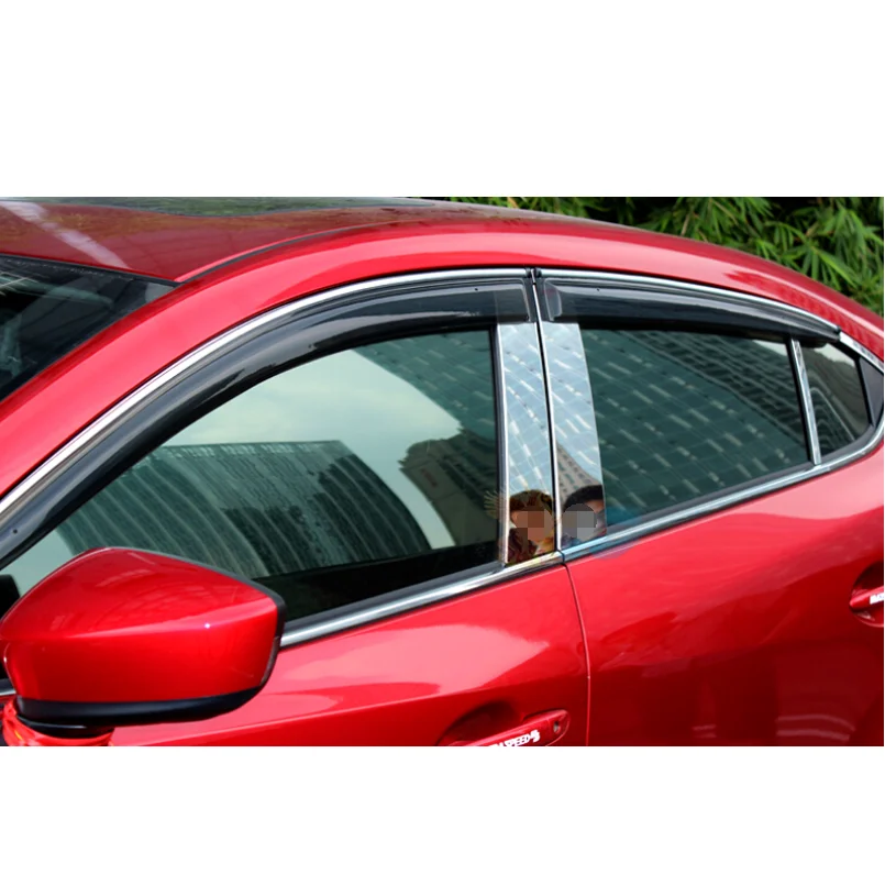 For Mazda 6 M6 Atenza 2013-2015 Window Visor Vent Shade Rain/Sun/Wind Guard Cover Exterior Awnings Shelters Parts 4pcs