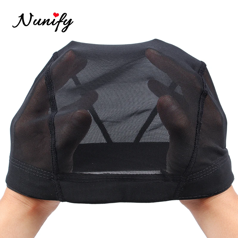 Nunify S/M/L Spandex Mesh Dome Wig Cap Easier Sew In Hair Stretchable Weaving Cap Weaving Wig Cap Stretchable Hairnets 2Pcs/Lot