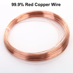 1-5Meter 99.9% Pure Copper Wire T2 Copper Red Copper Line Bare Wire Diameter 0.2/0.3/0.4/0.5/0.6/0.8/1/1.2/1.5/1.8/2/2.5/3mm