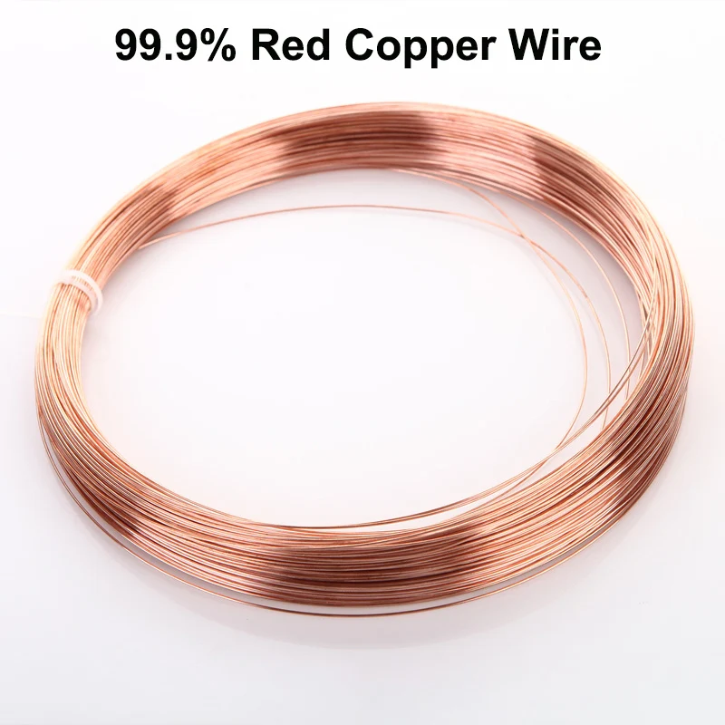 99.9% Pure Copper Wire T2 Copper Red Copper Line Bare Wire Diameter 0.2/0.3/0.4/0.5/0.6/0.7/0.8/1/1.2/1.4/1.5/1.6/1.8/2/2.3mm