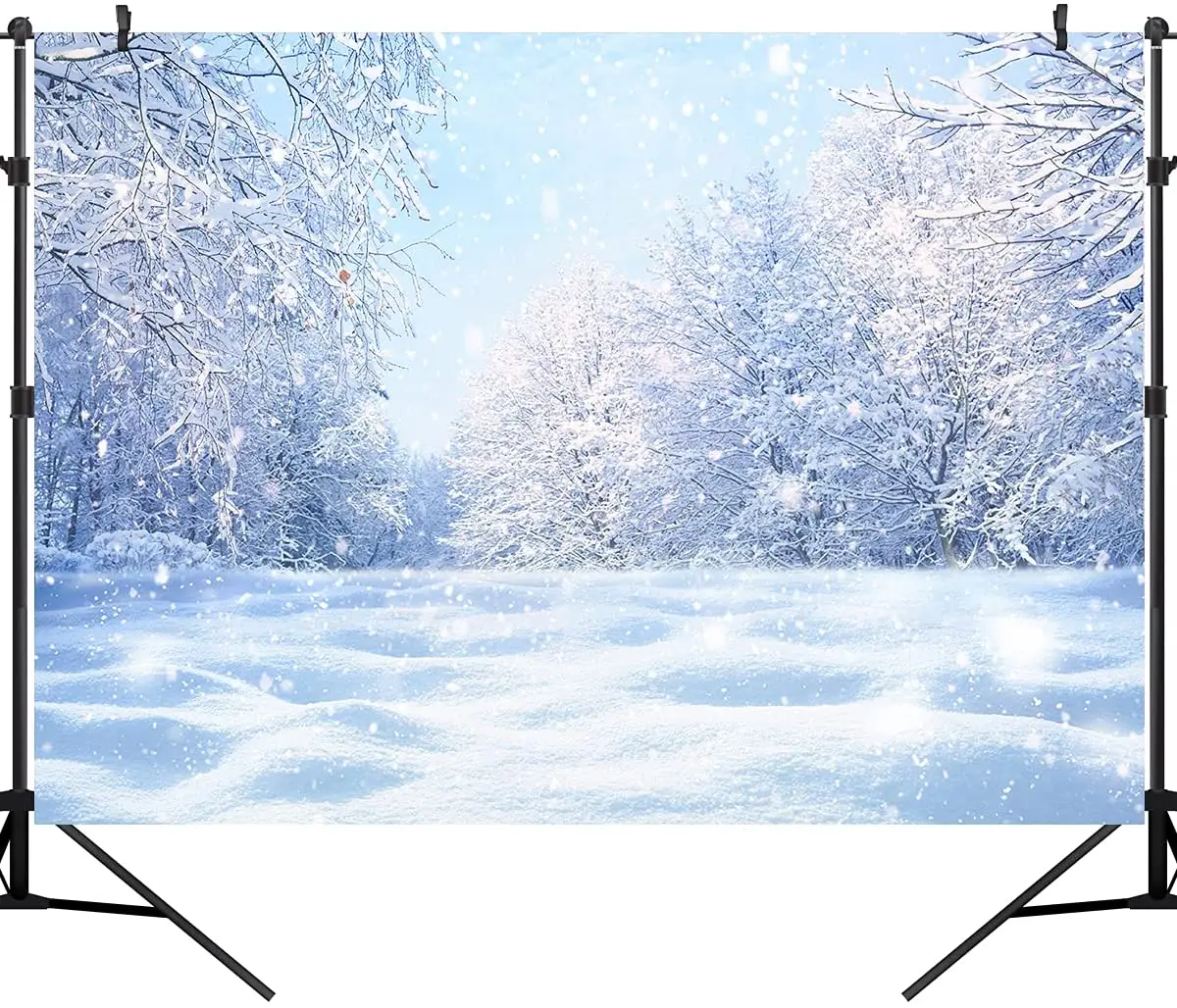 

Winter Christmas Scene Backdrops White Snowy Forest Photography Background Wonderland Snowflake Nature Snowy Scenery Banner