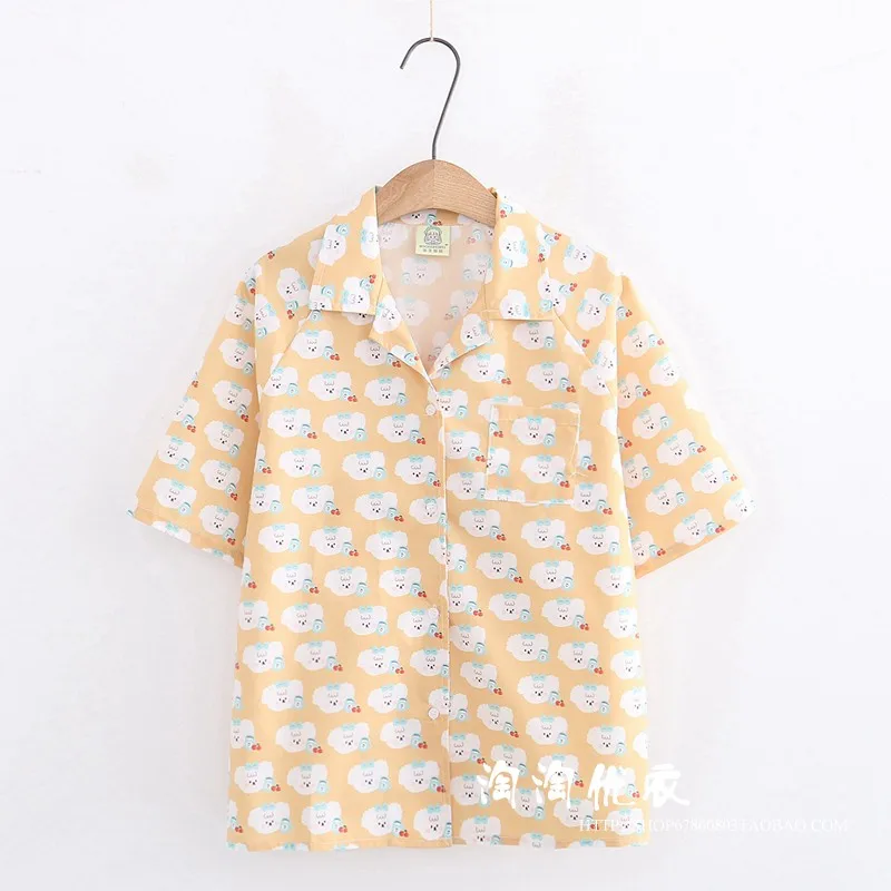 Nette schafe Japanischen weichen schwester druck kurzen ärmeln kleid weibliche mädchen student lose kleid sommer viktorianischen kleid kawaii mädchen