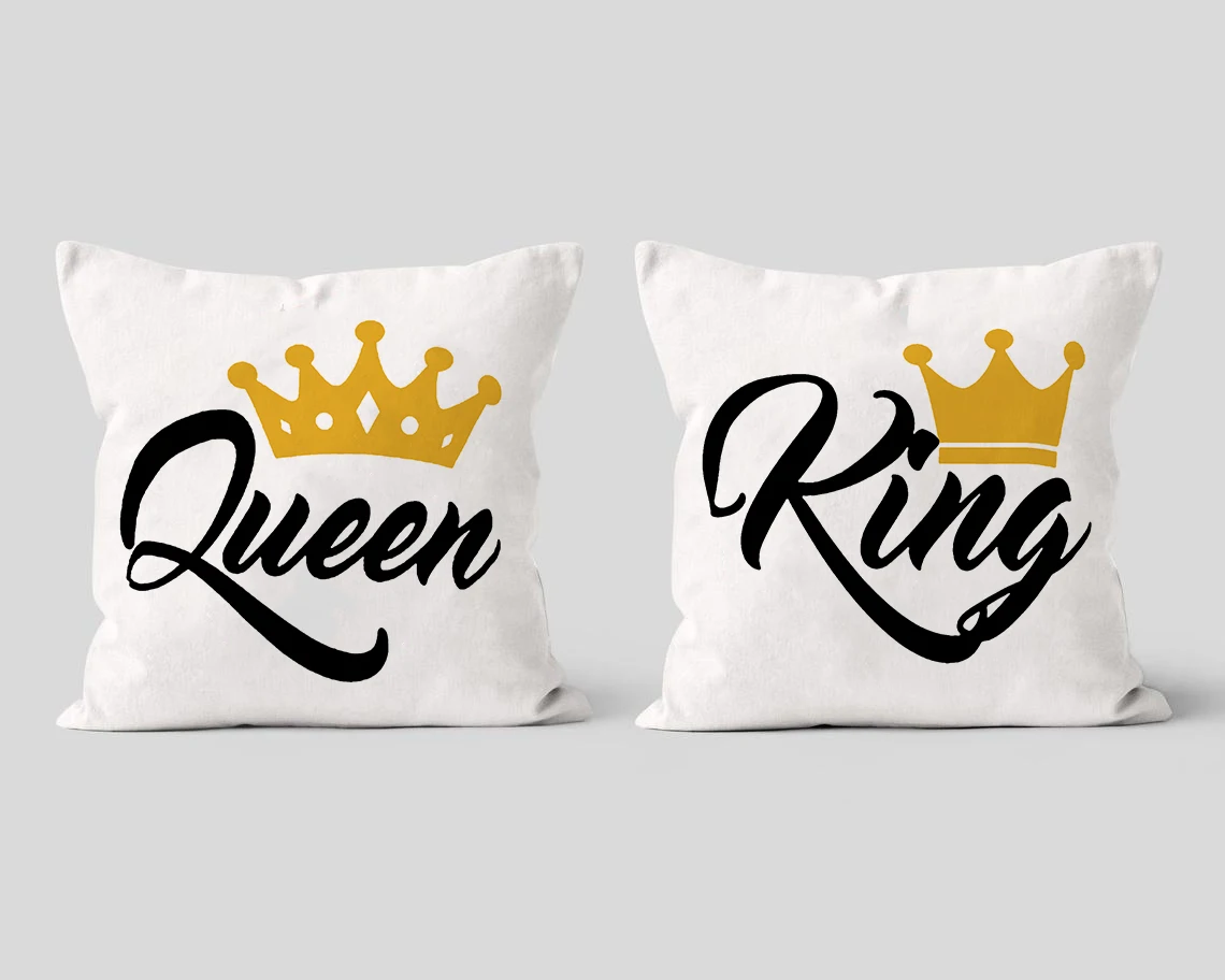 Engagement king &Queen pillow Personalized couple love pillowcase Decorative Cushion For Sofa Couple bedroom decor pillowcase