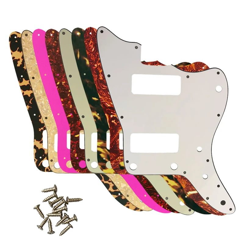 Guitar Parts For US No Upper Controls Jazzmaster Style Guitar Pickguard With P90 Pickups Scratch Plate Replacement Flame Pattern