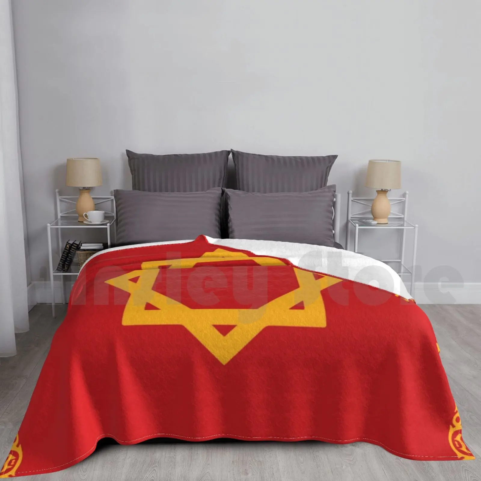 Morocco Historical Flag-13th Century Blanket For Sofa Bed Travel Morocco Historical Flags Morocco Flag