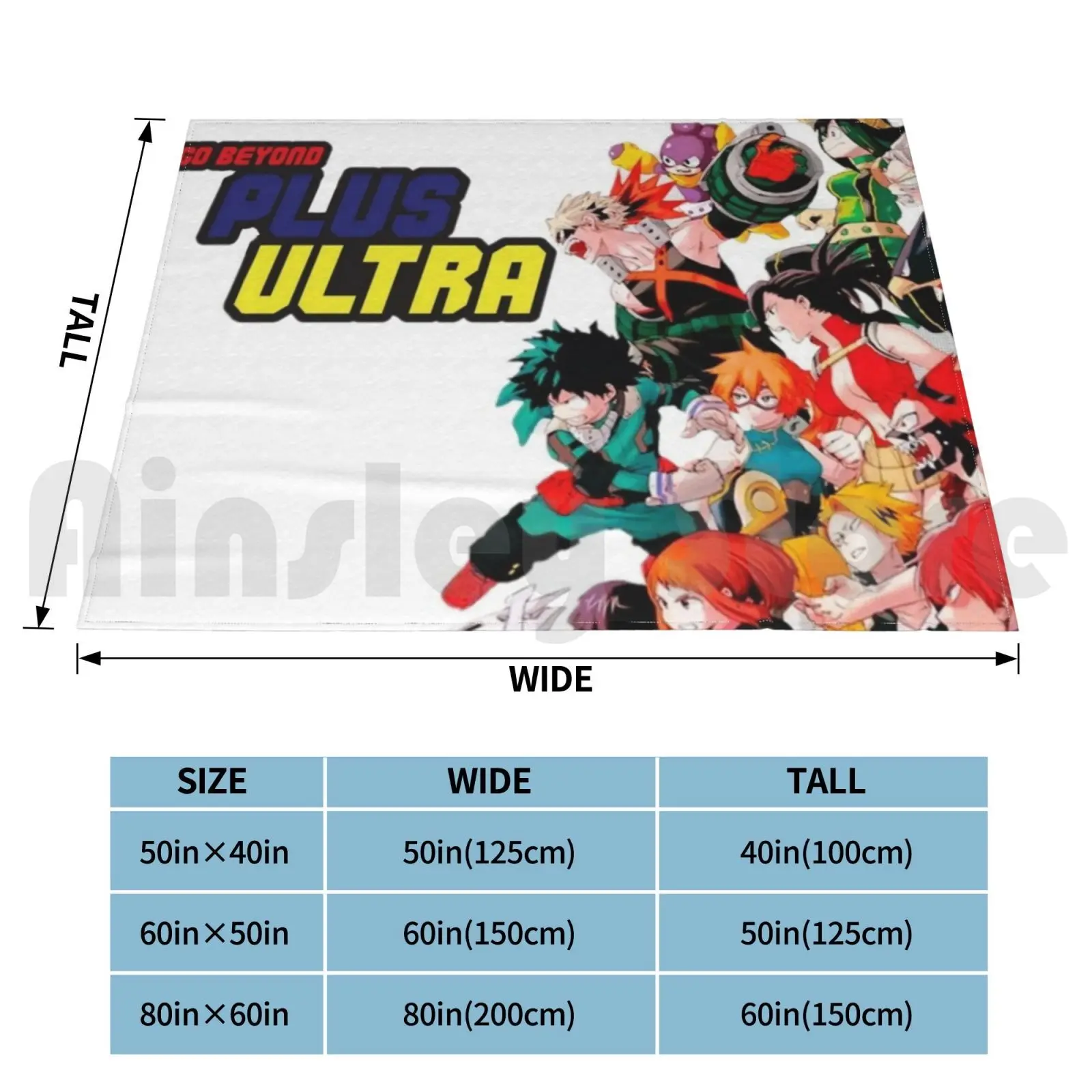 Go Beyond Plus Ultra Blanket Fashion Custom Bnha Weeb Anime Mha Bhna Plus Ultra Deku Bakugo Class 1a Iida